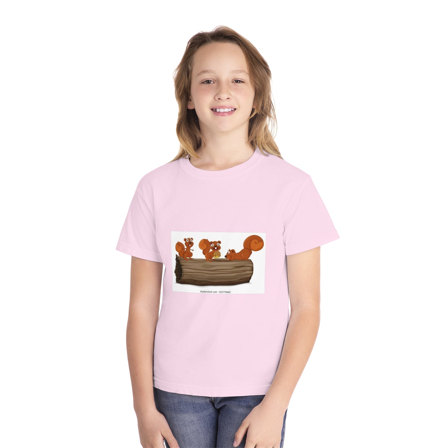 Playful Squirrel Youth Tee - Fun Animal Graphic T-Shirt for Kids