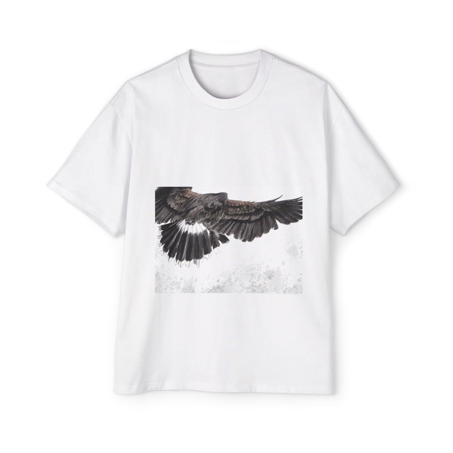 Men's Heavy Oversized Tee - Bold Eagle and Skull Print