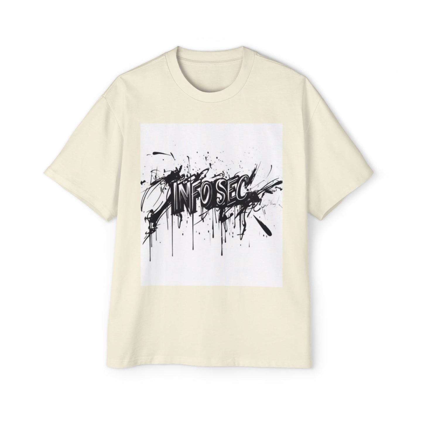 Men's Oversized Info Sec Tee - Urban Streetwear Graphic T-Shirt