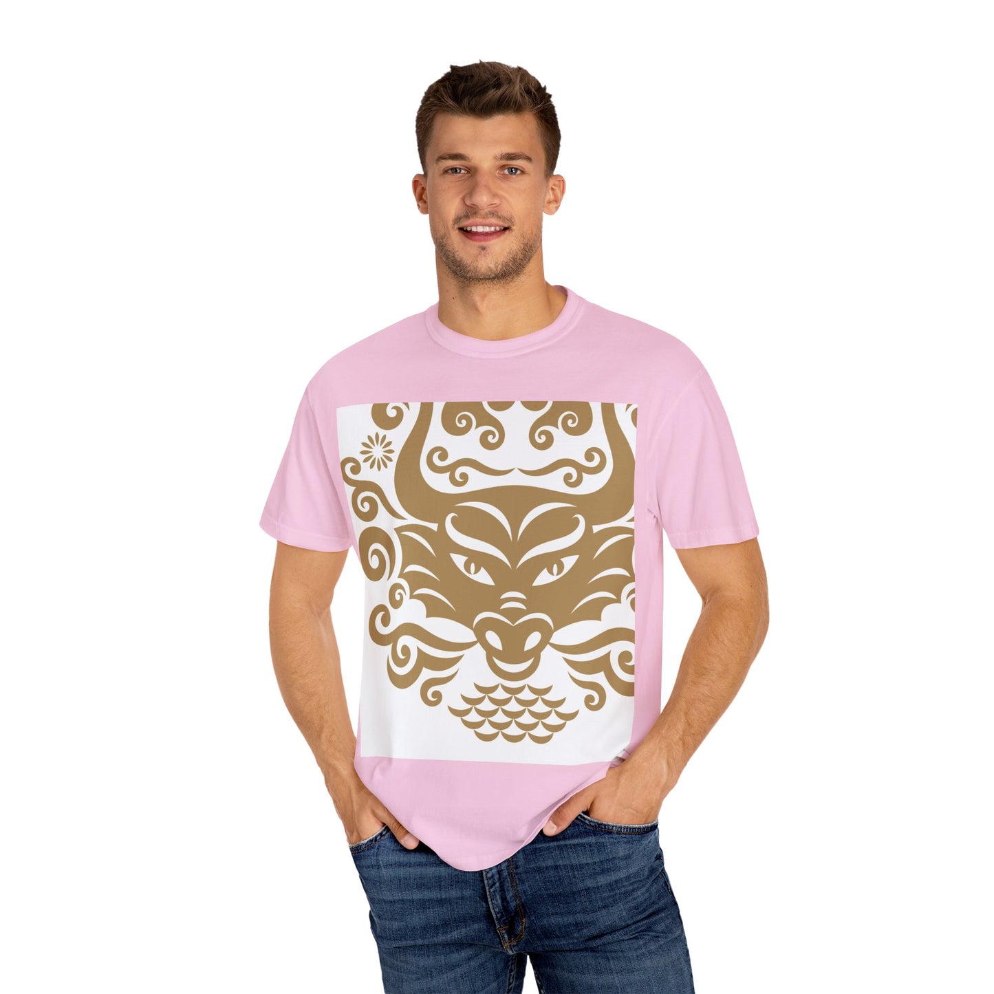 Garment-Dyed Dragon Graphic T-shirt for Nature Lovers