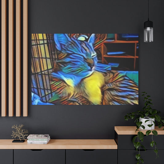 Colorful Cat Canvas Wall Art - Whimsical Home Decor for Cat Lovers
