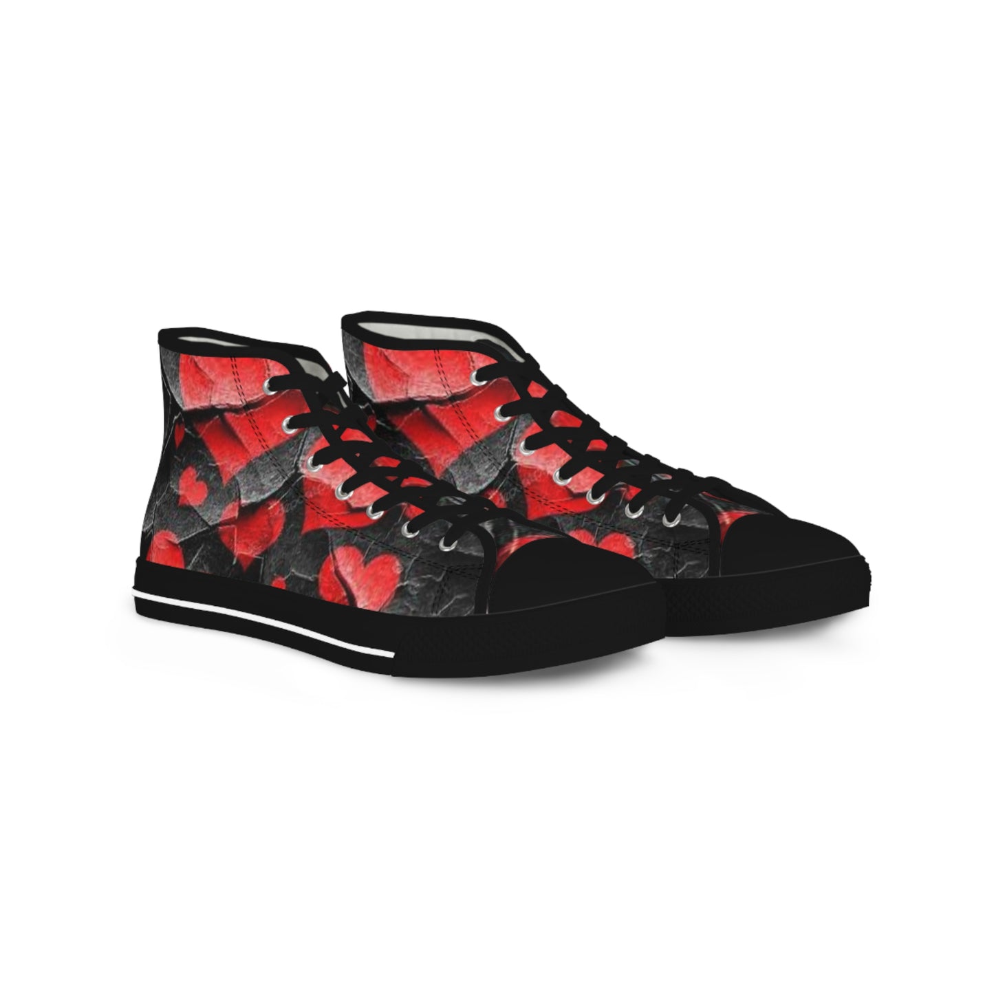 Heart Pattern High Top Sneakers for Men - Stylish Valentine's Day Footwear