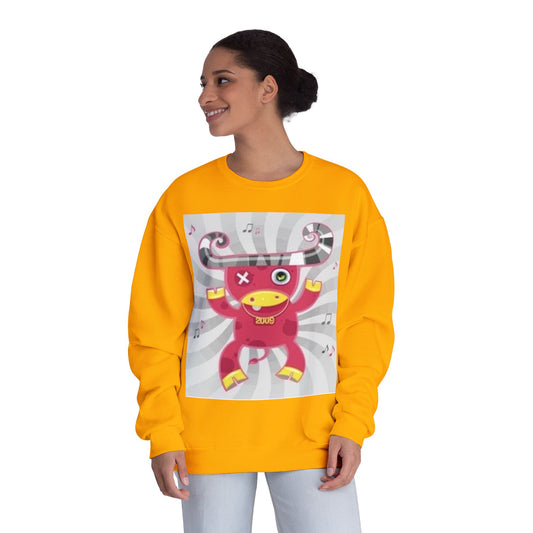 Fun Cartoon Monster Crewneck Sweatshirt - Unisex