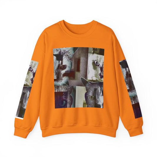 Cozy Cat Lover Crewneck Sweatshirt - Artistic Feline Design