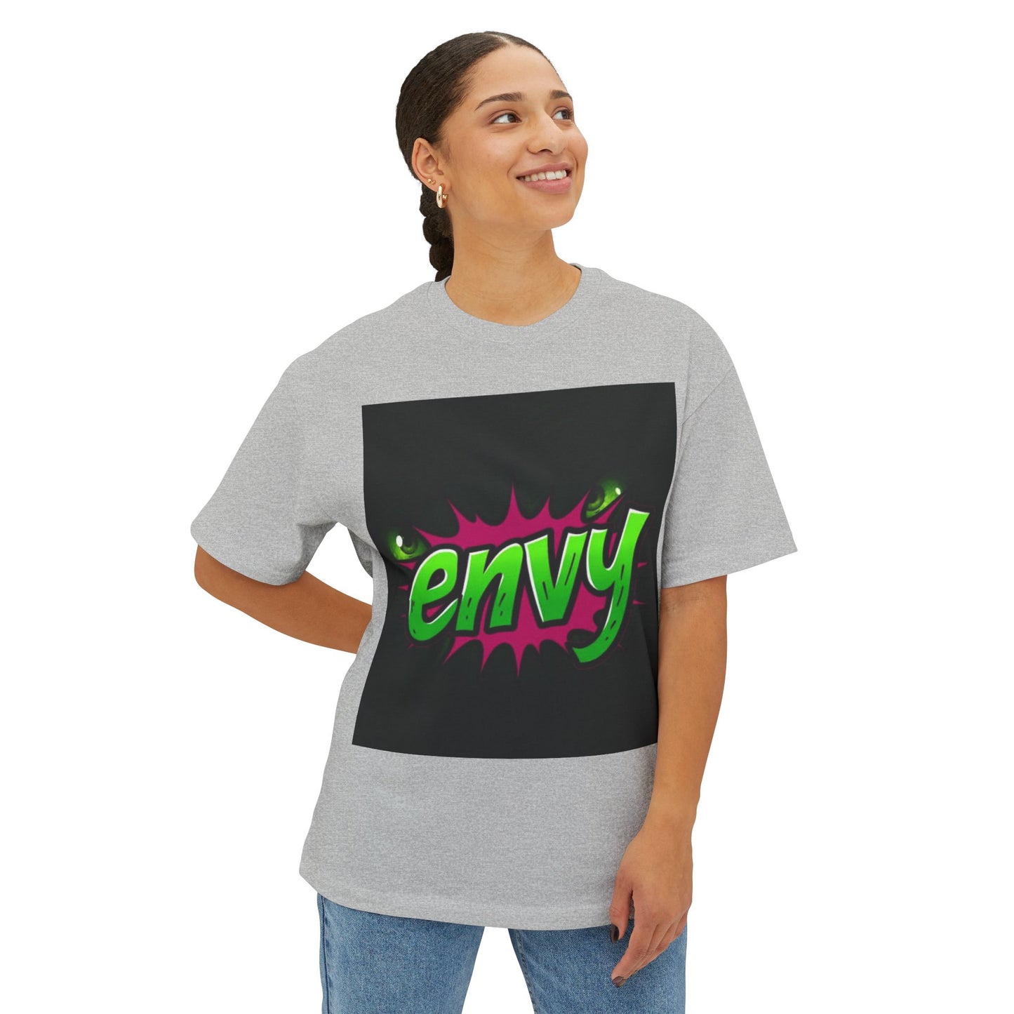 Envy Graphic Oversized Boxy Tee - Trendy Unisex Streetwear