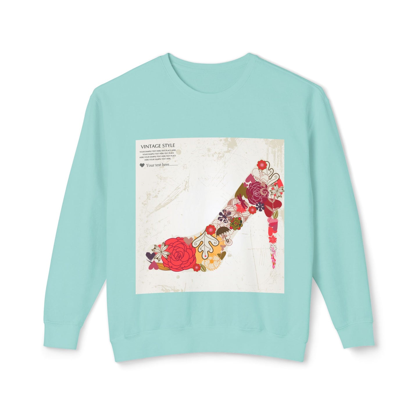 Vintage Floral High Heel Unisex Crewneck Sweatshirt | Stylish & Comfortable