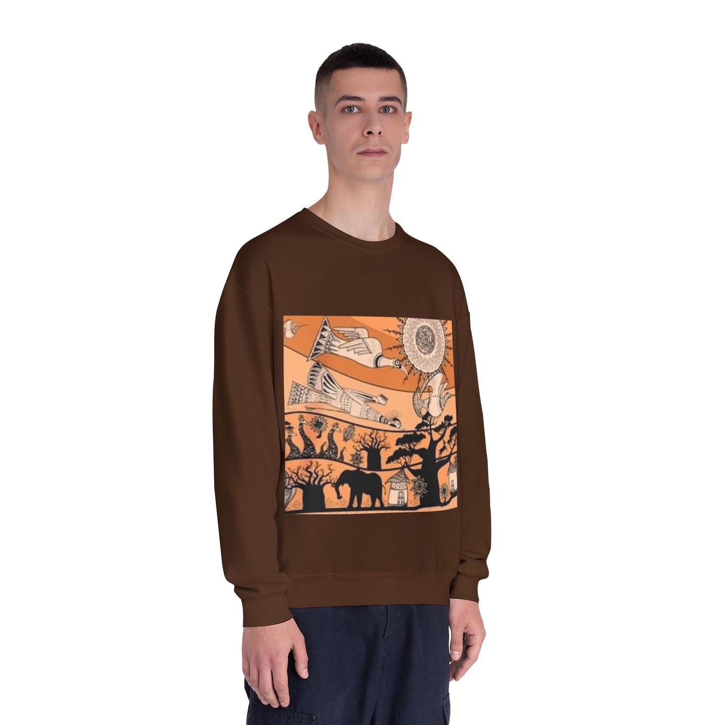 Bohemian Artistic Crewneck Sweatshirt | Nature & Sun Design