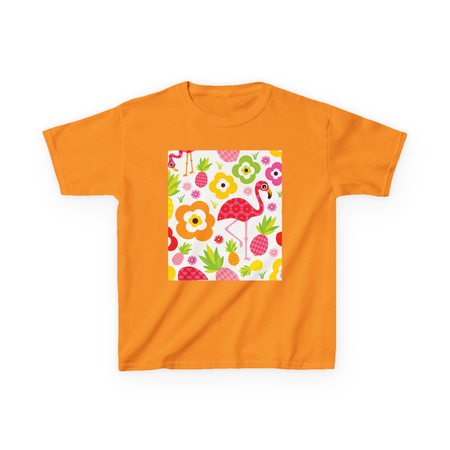 Kids Tropical Flamingo Tee - Fun & Colorful Cotton Shirt for Summer Adventures
