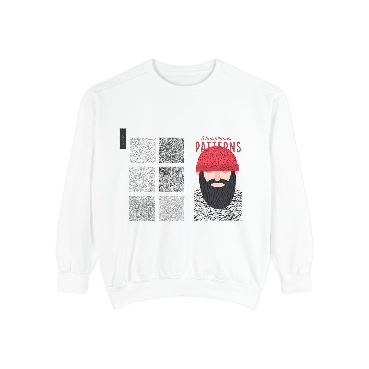 Creative Patterns Unisex Garment-Dyed Sweatshirt - Unique Design for Comfort & Style