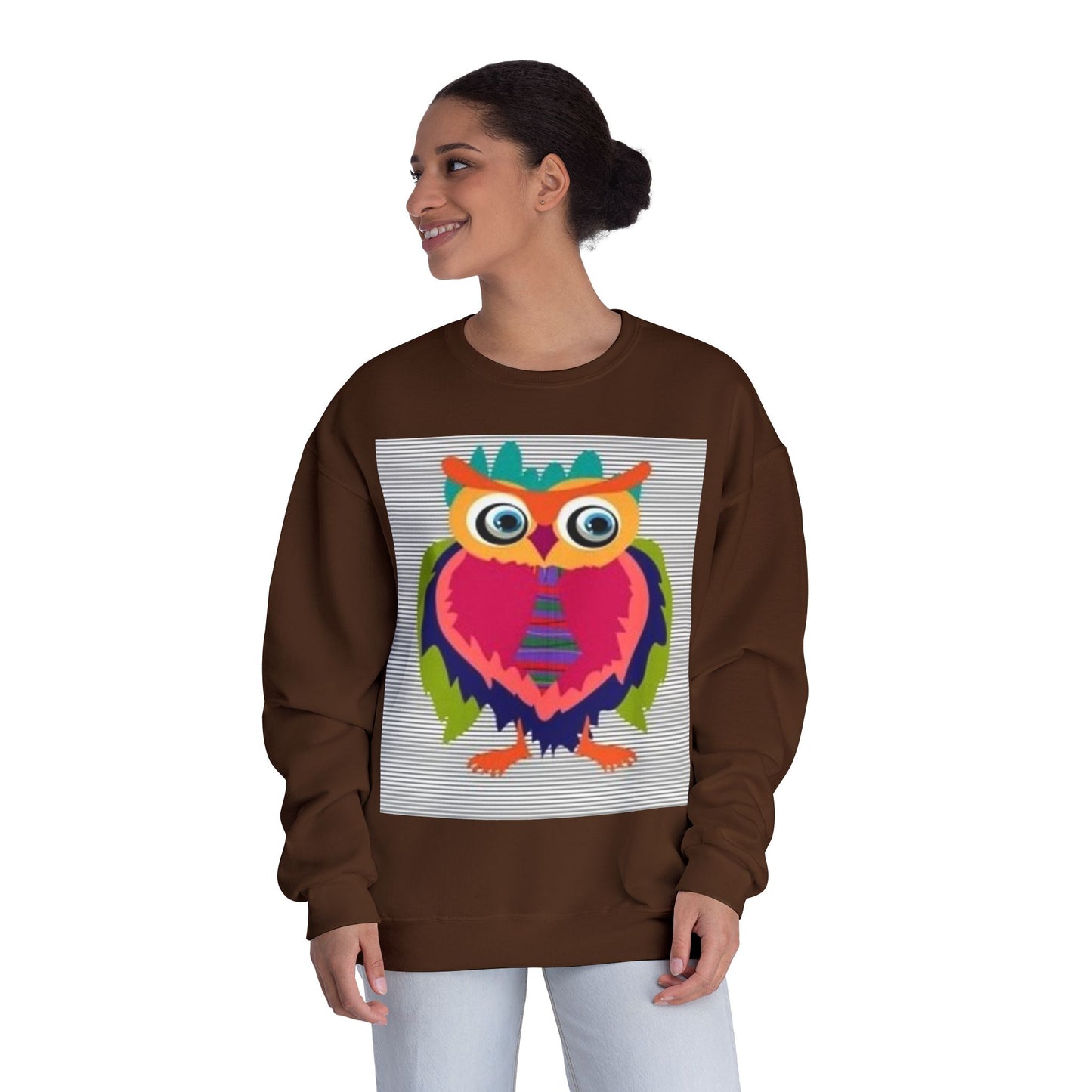 Colorful Owl Sweatshirt - Unisex Crewneck