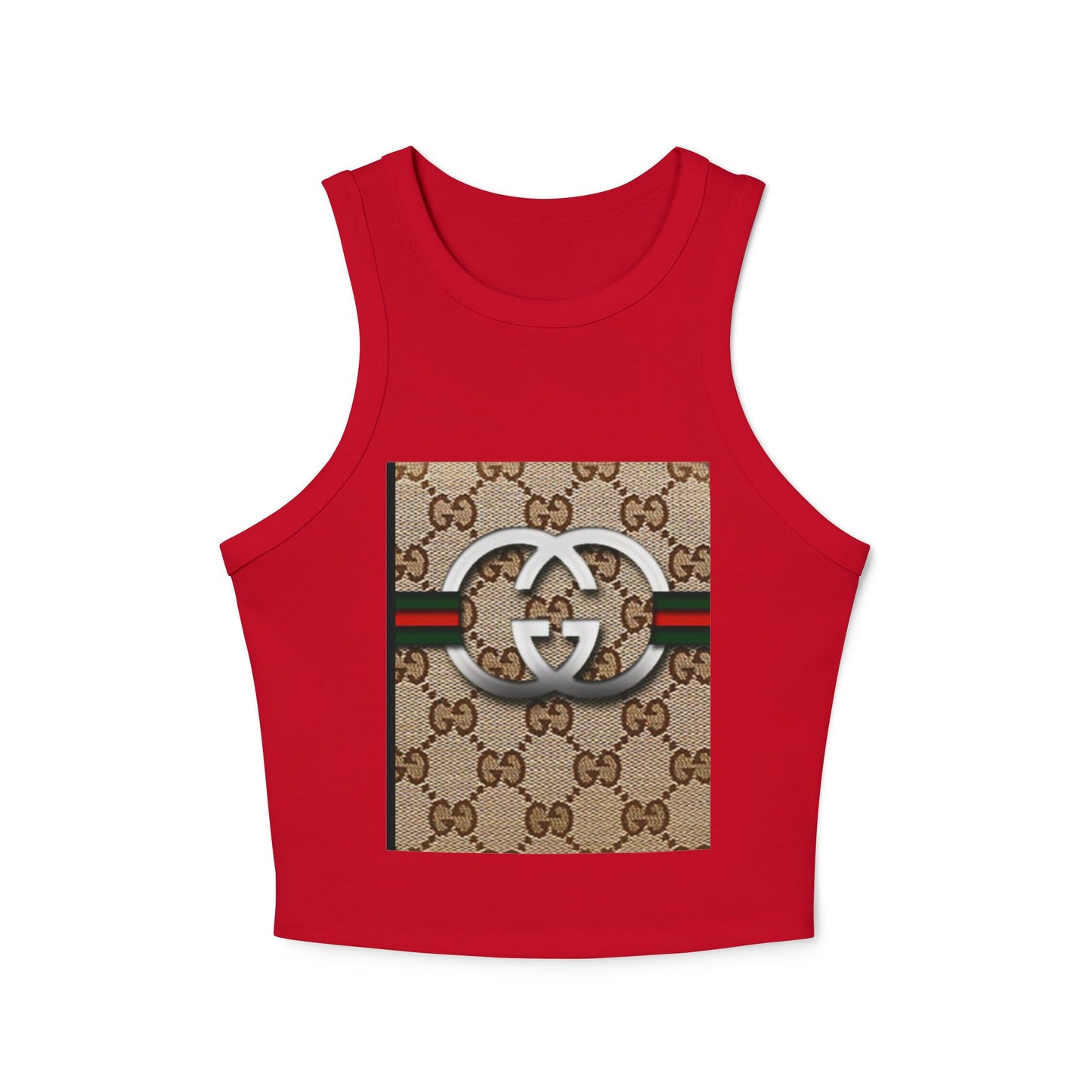 Stylish Women's Micro Rib Racer Tank Top with Iconic Gucci Design