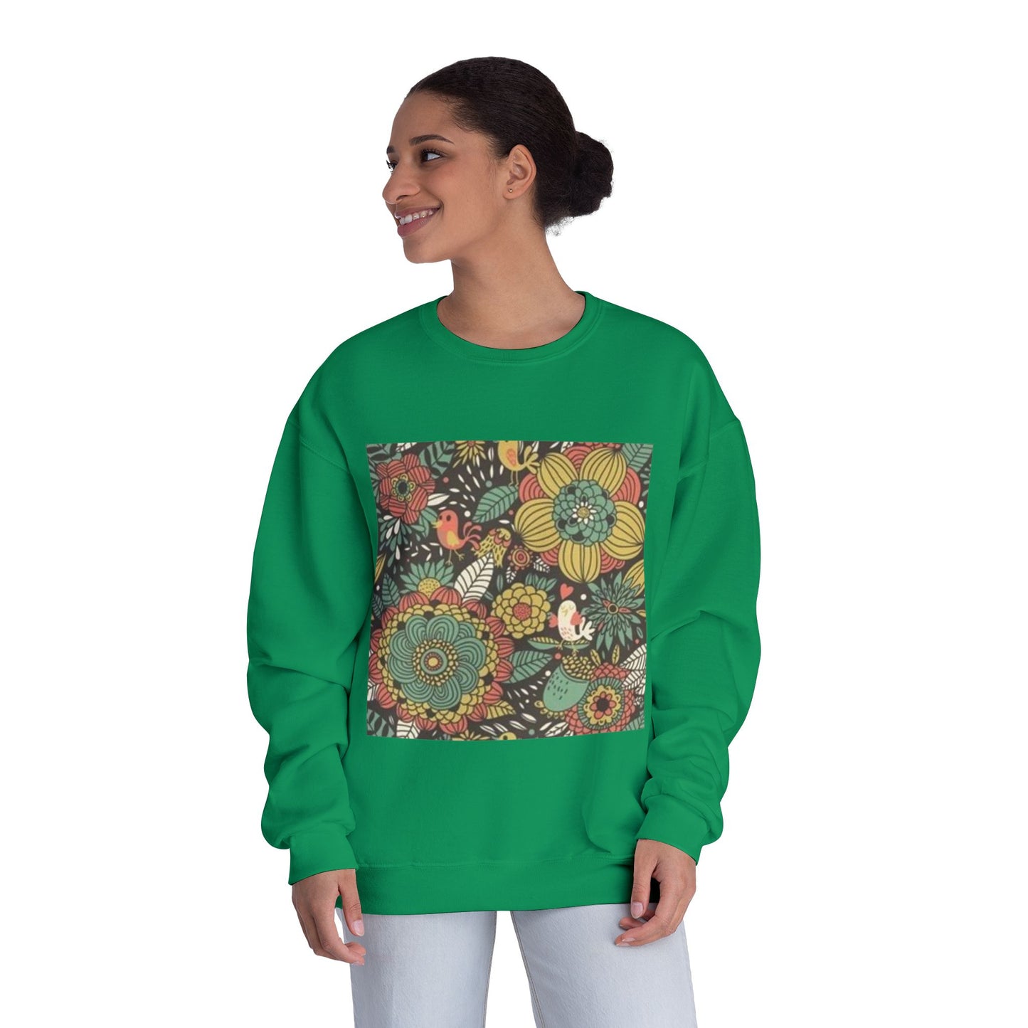 Vibrant Floral Unisex Crewneck Sweatshirt - Cozy Nature-Inspired Apparel