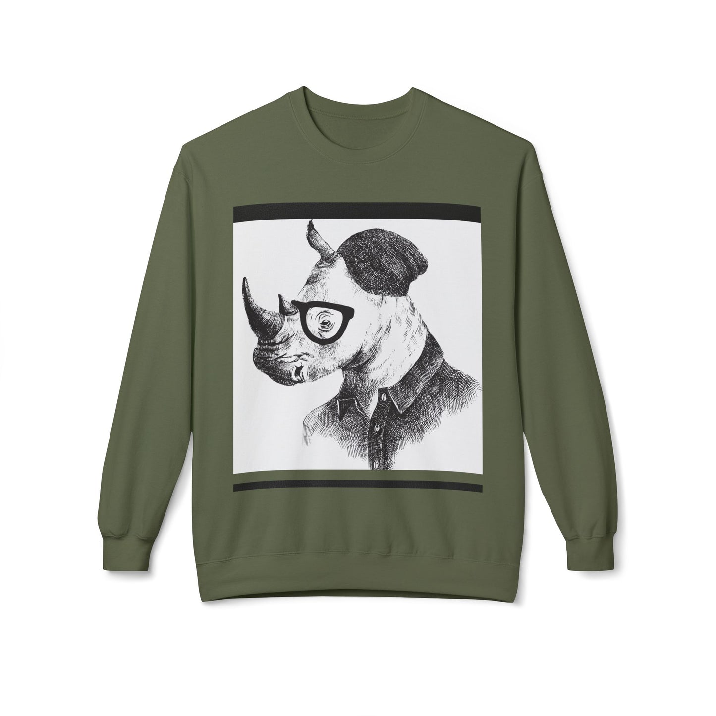 Cool Rhino and Sneakers Fleece Sweatshirt for Trendsetters