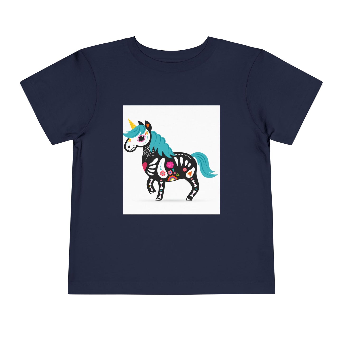 Toddler Skeleton Unicorn Tee - Cute Halloween Short Sleeve Shirt
