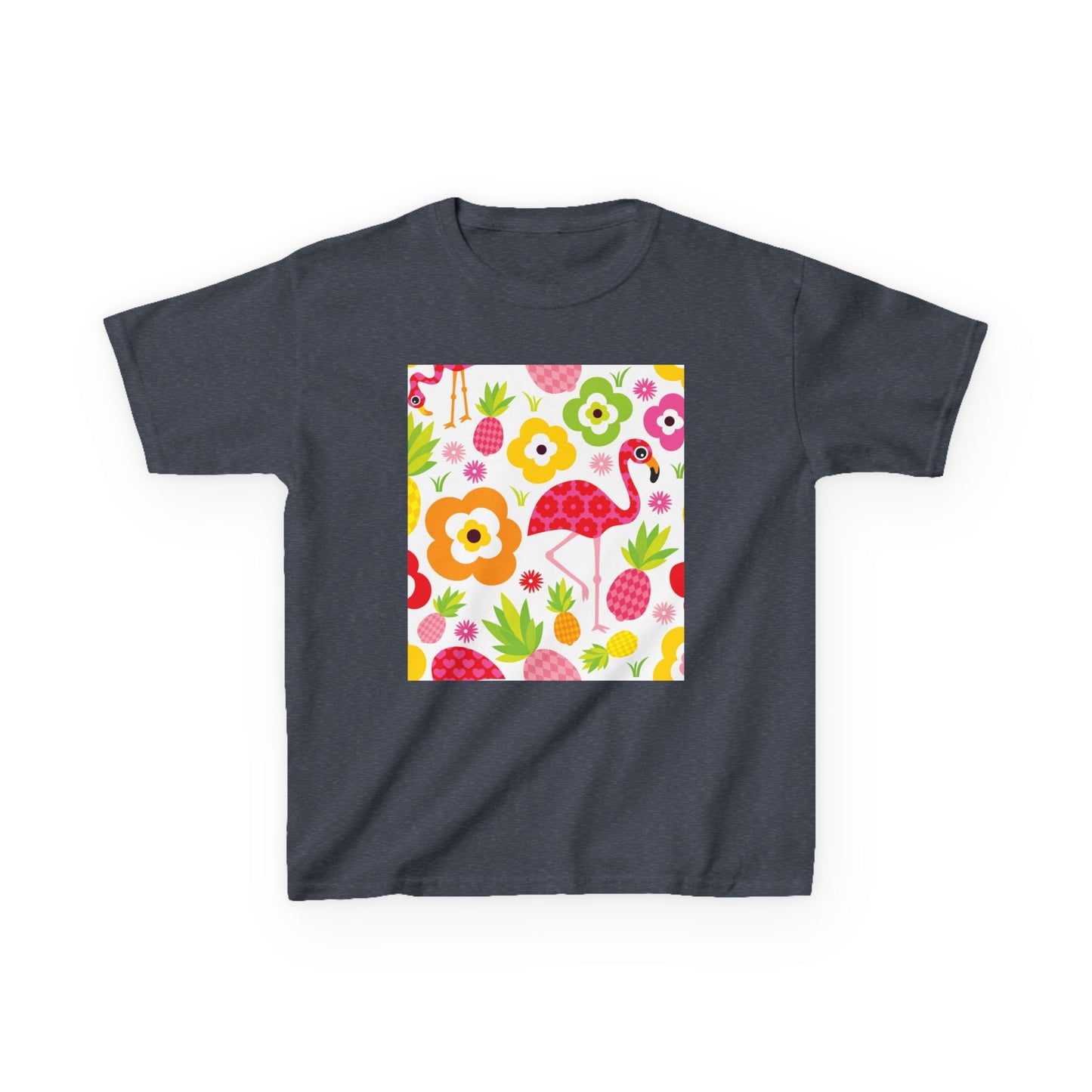 Kids Tropical Flamingo Tee - Fun & Colorful Cotton Shirt for Summer Adventures