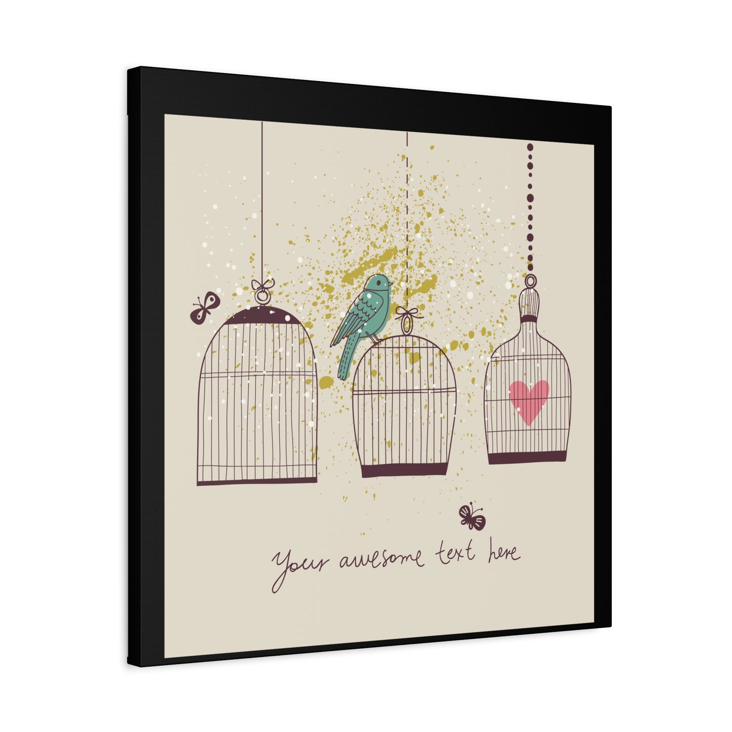 Whimsical Birdcage Canvas Wall Art - Personalized Home Decor
