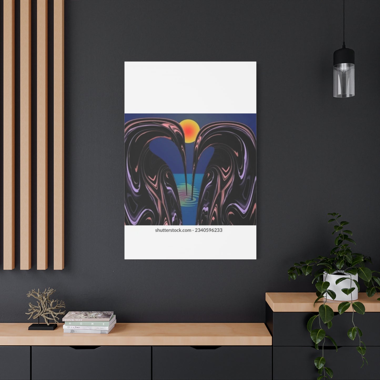 Romantic Abstract Canvas Art - Heart-Shaped Design for Home Decor