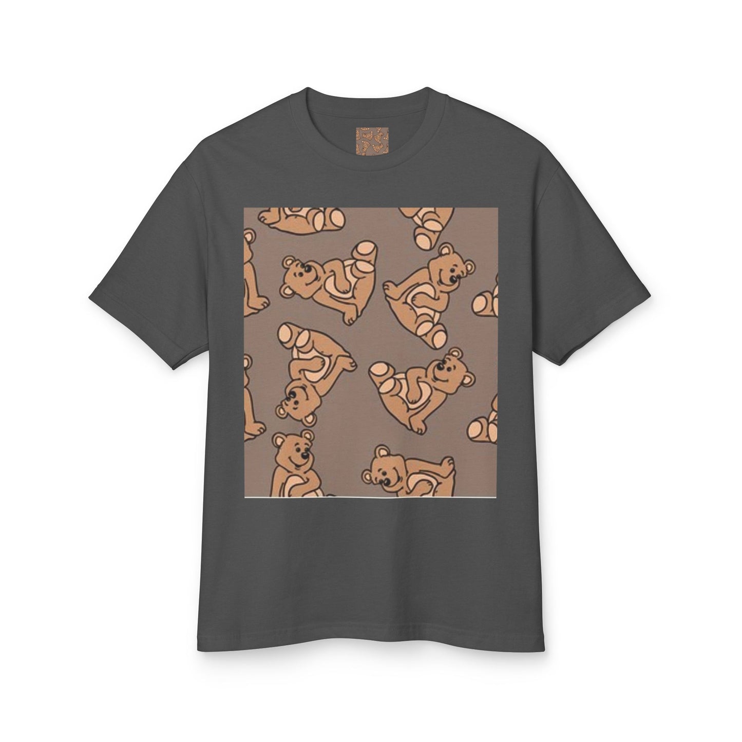 Cute Bear Print Unisex Heavyweight Tee - Perfect for Gifts & Casual Outfits