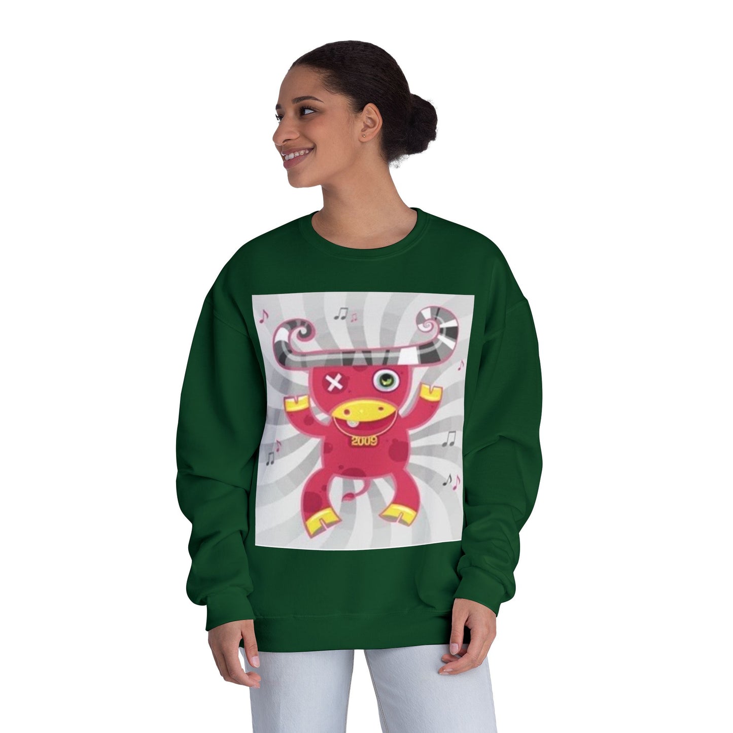 Fun Cartoon Monster Crewneck Sweatshirt - Unisex