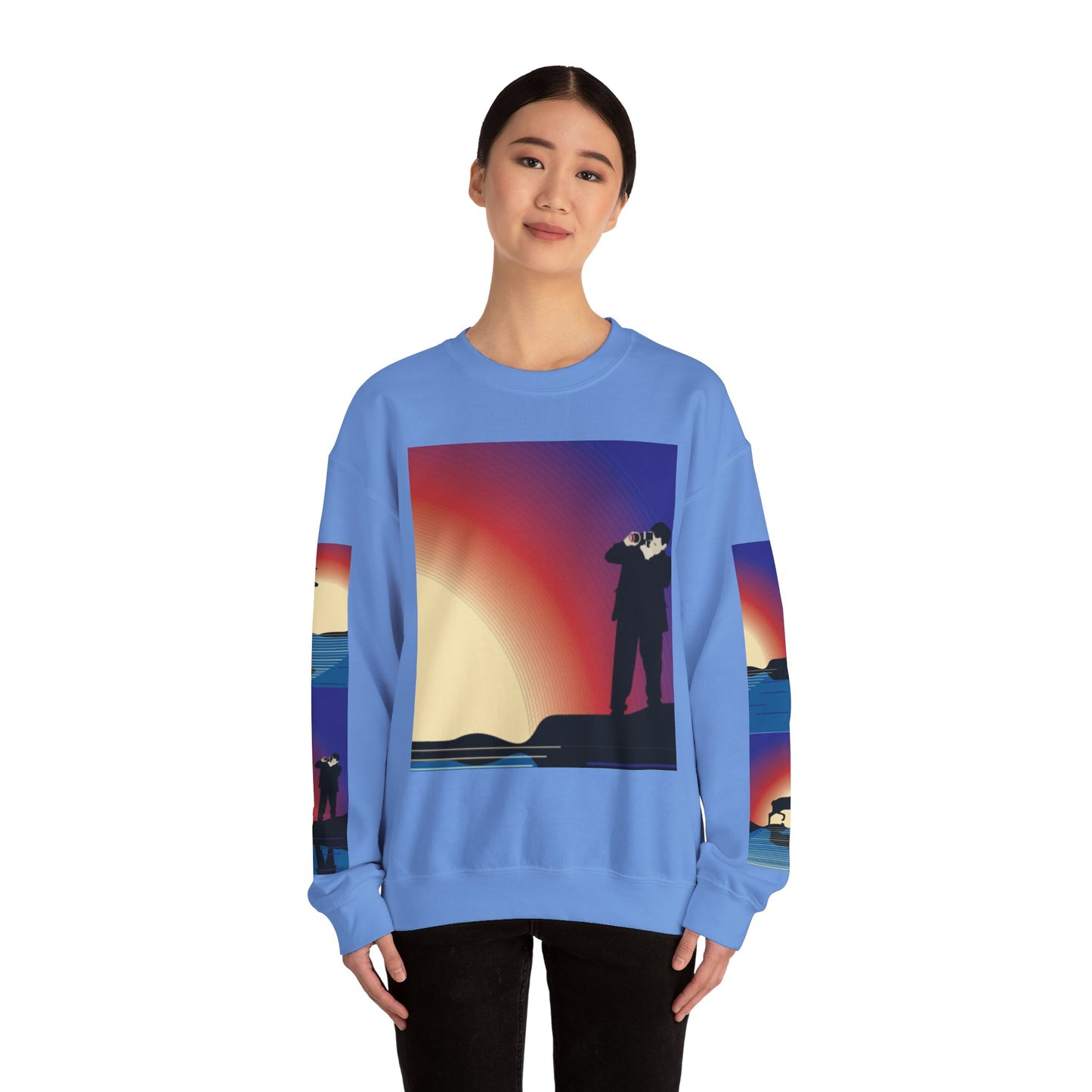 Vibrant Deer Sunset Unisex Crewneck Sweatshirt