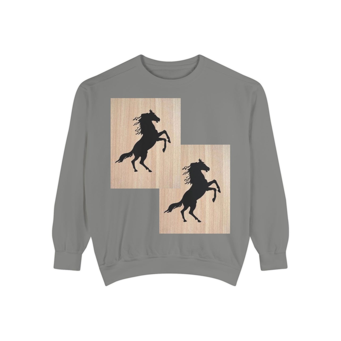Equestrian Spirit Unisex Garment-Dyed Sweatshirt - Bold Horse Design