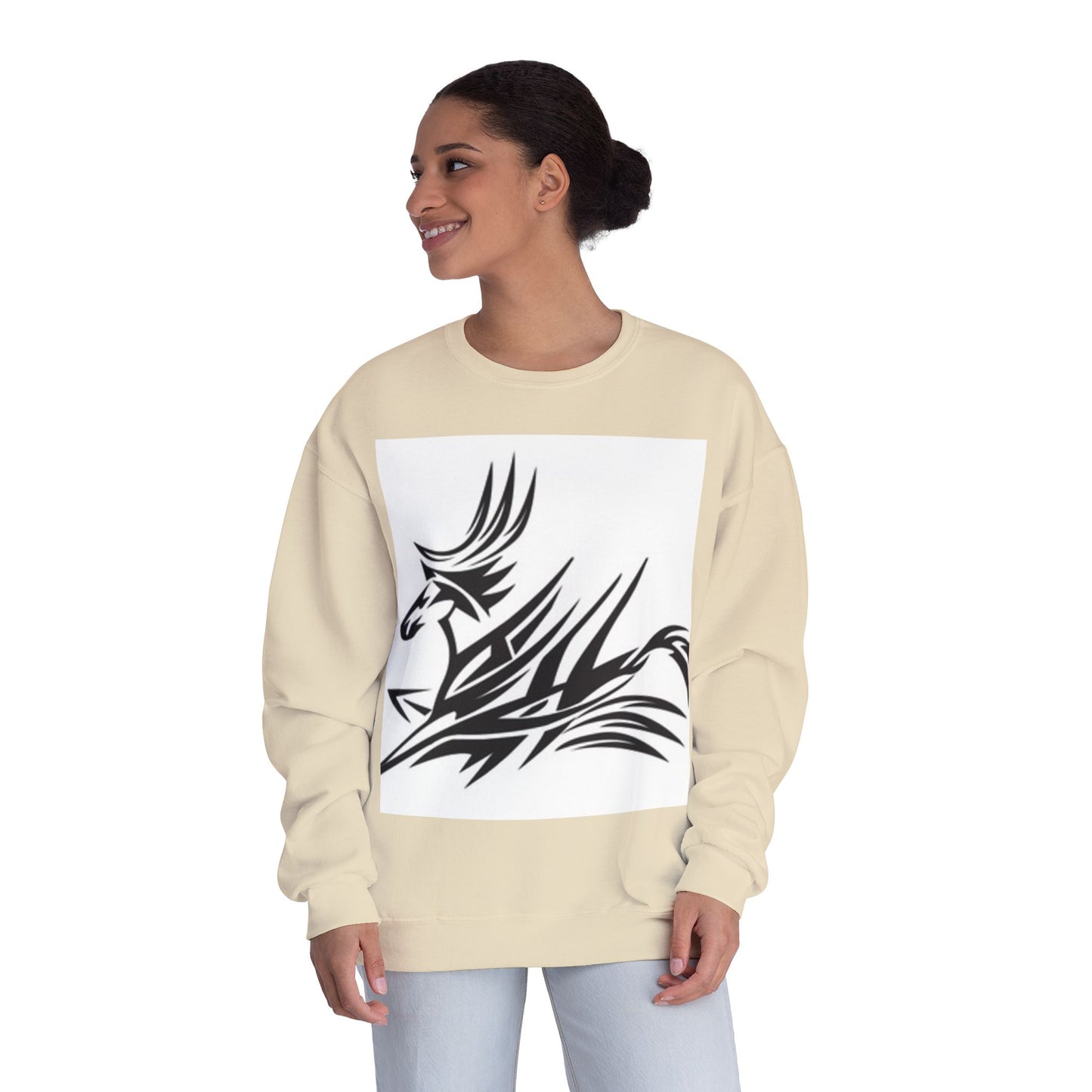 Trendy Tribal Design Unisex Crewneck Sweatshirt - Perfect for Casual Wear & Gifting