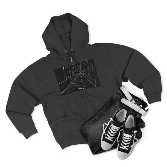 Sleek Spiderweb Unisex Zip Hoodie – Perfect for Halloween or Casual Wear