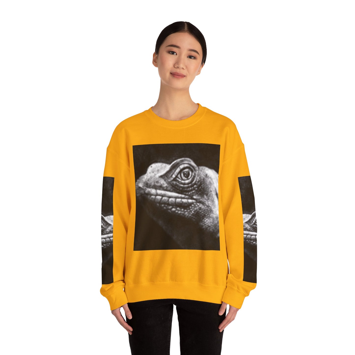 Unique Unisex Crewneck Sweatshirt with Bold Lizard Design