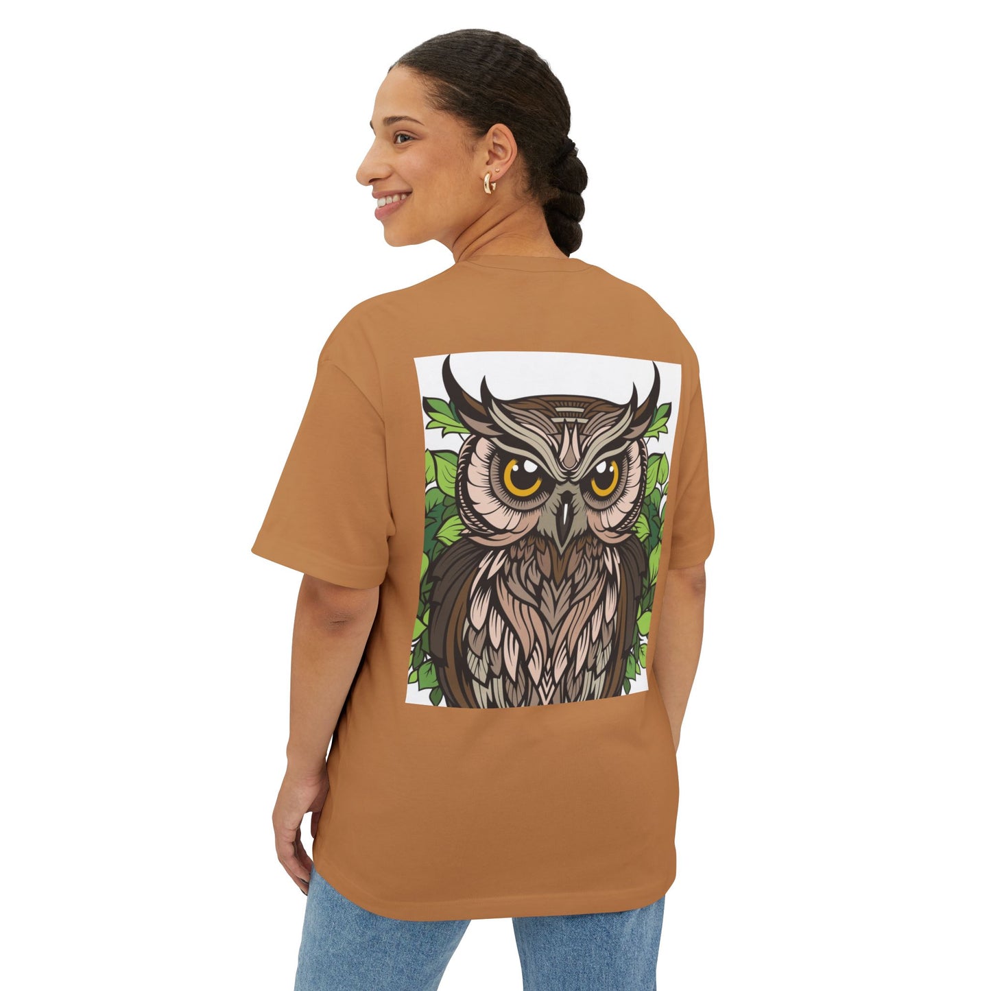 Wildlife Graphic Oversized T-Shirt - Snake & Owl Design