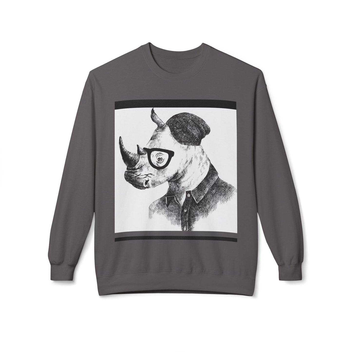 Cool Rhino and Sneakers Fleece Sweatshirt for Trendsetters