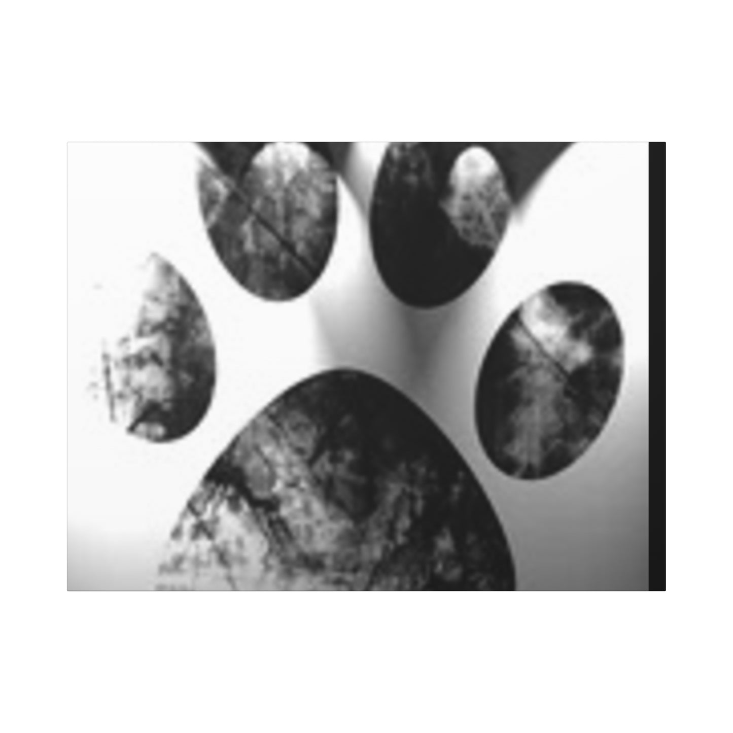 Black Paw Print Canvas Art - Modern Animal Decor for Pet Lovers