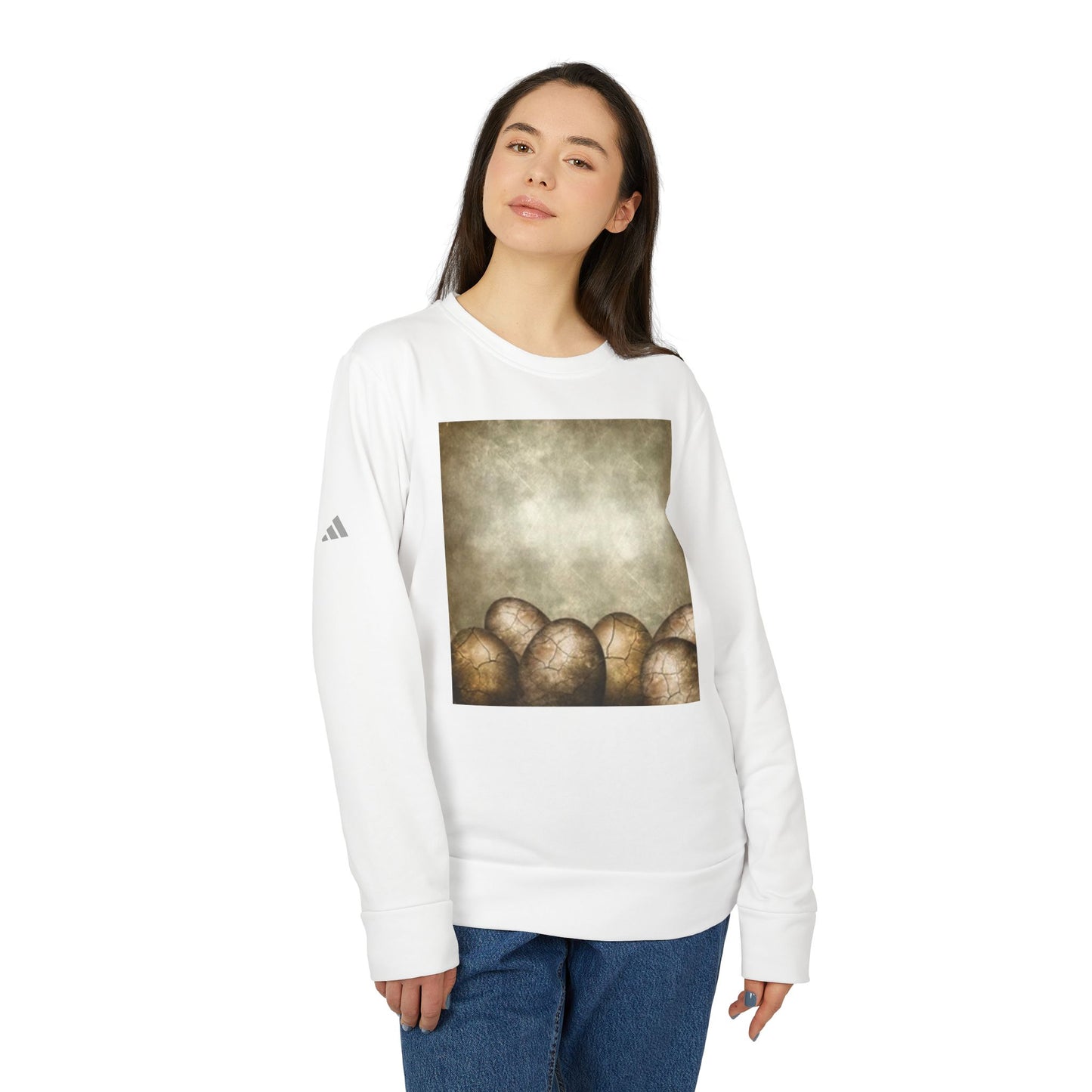 Cozy Artistic Egg Design Unisex Fleece Crewneck Sweatshirt