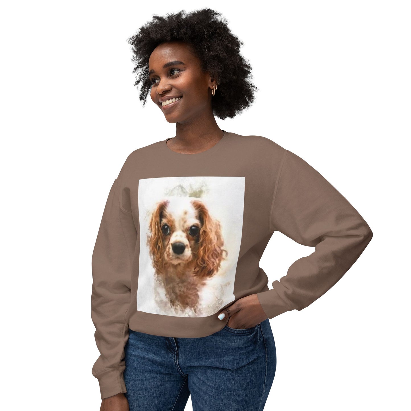 Cute Cavalier King Charles Spaniel Sweatshirt - Unisex Lightweight Crewneck