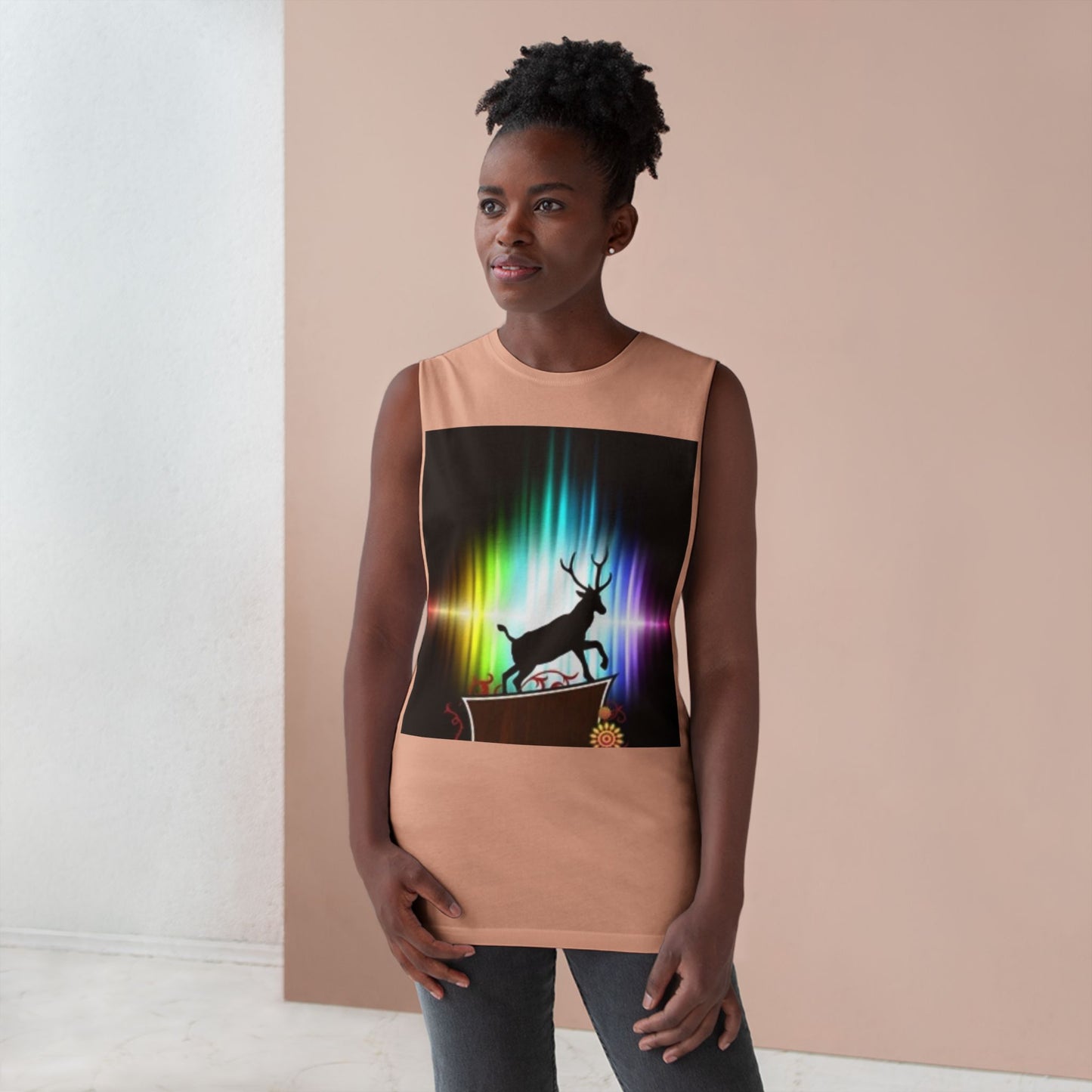 Unisex Artistic Spiderweb & Eagle Tank Top - Unique Graphic Sleeveless Tee for Nature Lovers