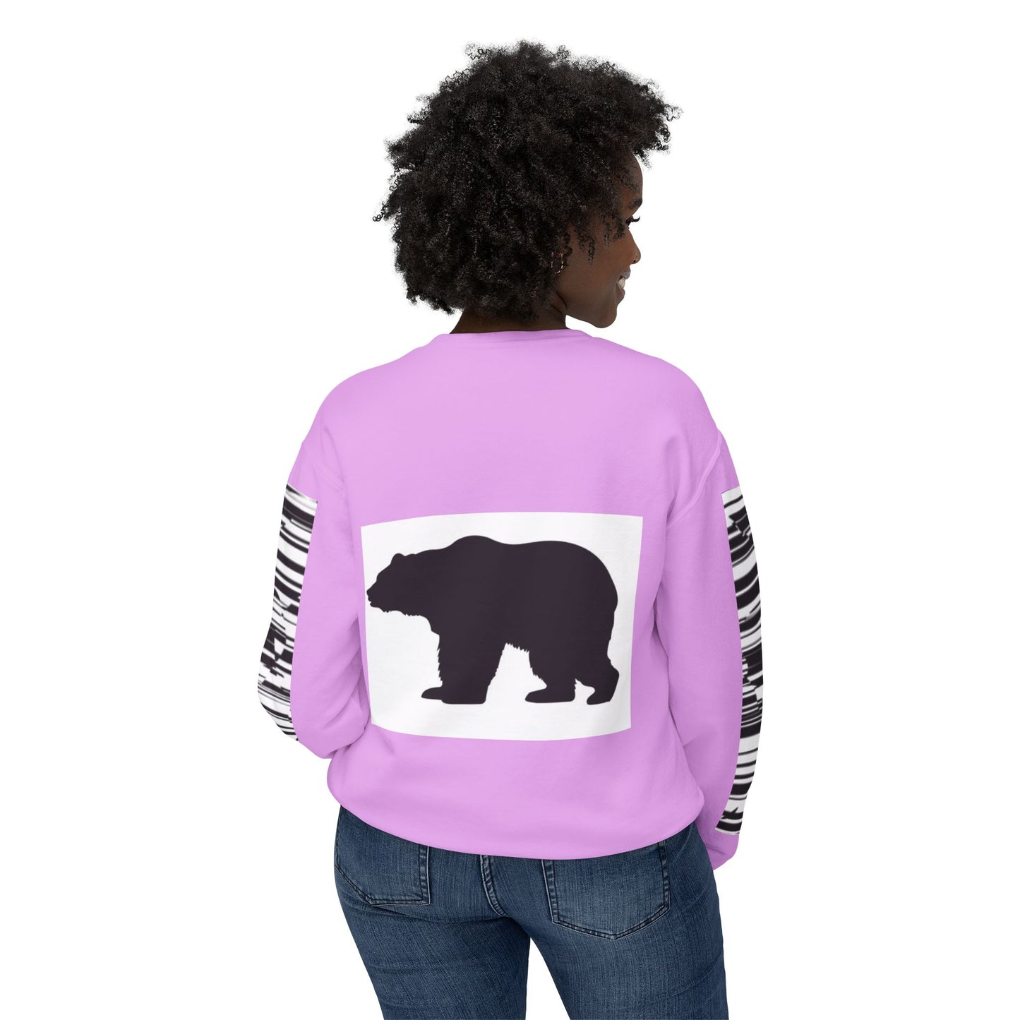 Stylish Bear Graphic Unisex Lightweight Crewneck Sweatshirt