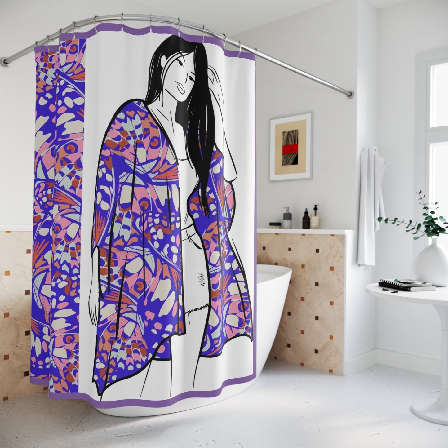 Bohemian Floral Shower Curtain - Vibrant & Artistic Bathroom Decor