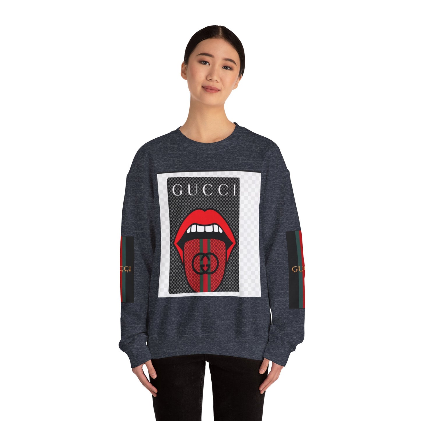 Gucci Inspired Unisex Heavy Blend Crewneck Sweatshirt - Bold Graphic Design
