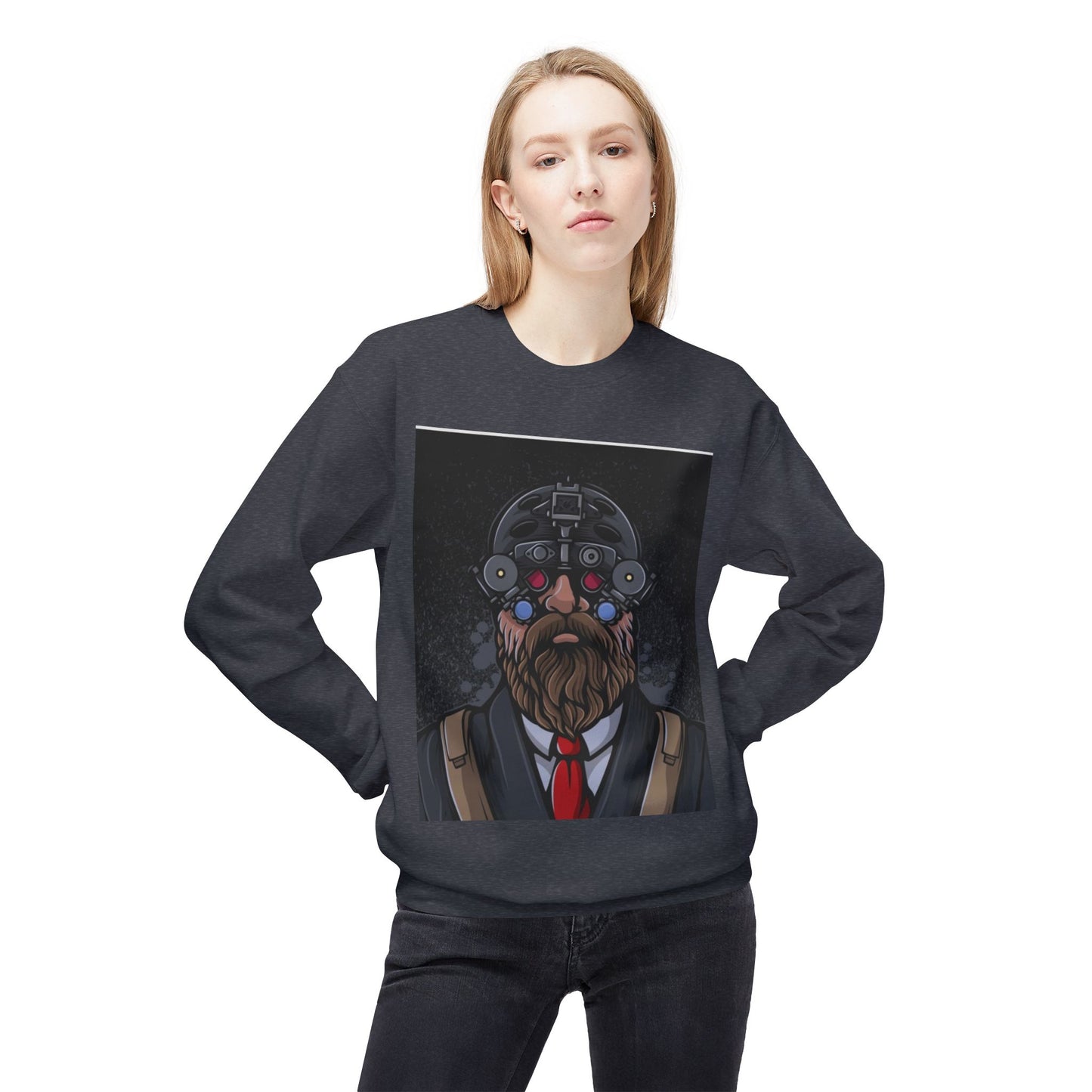 Bearded Tech Enthusiast Crewneck Sweatshirt