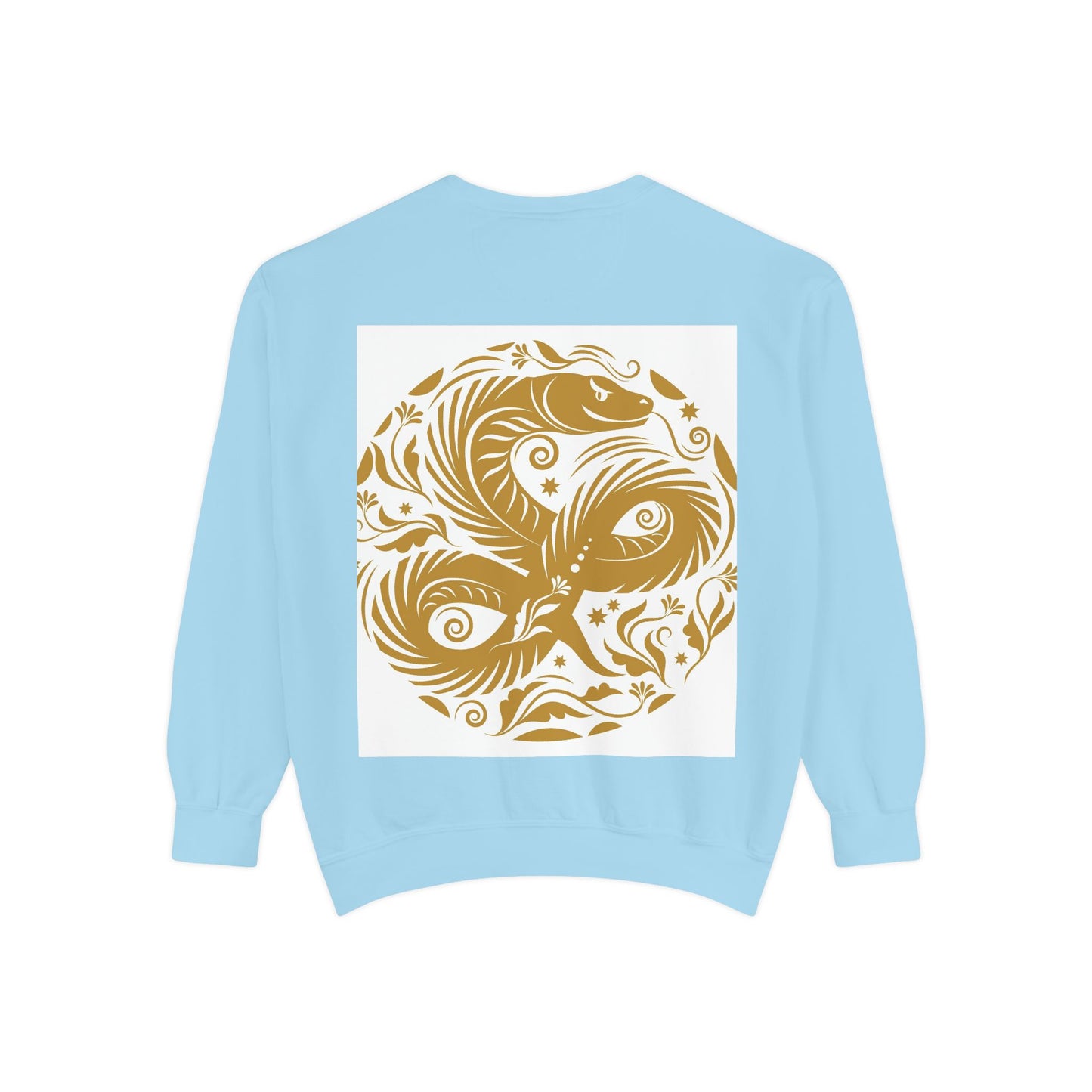 Cultural Vibe Unisex Garment-Dyed Sweatshirt - Tribal Mask & Animal Design