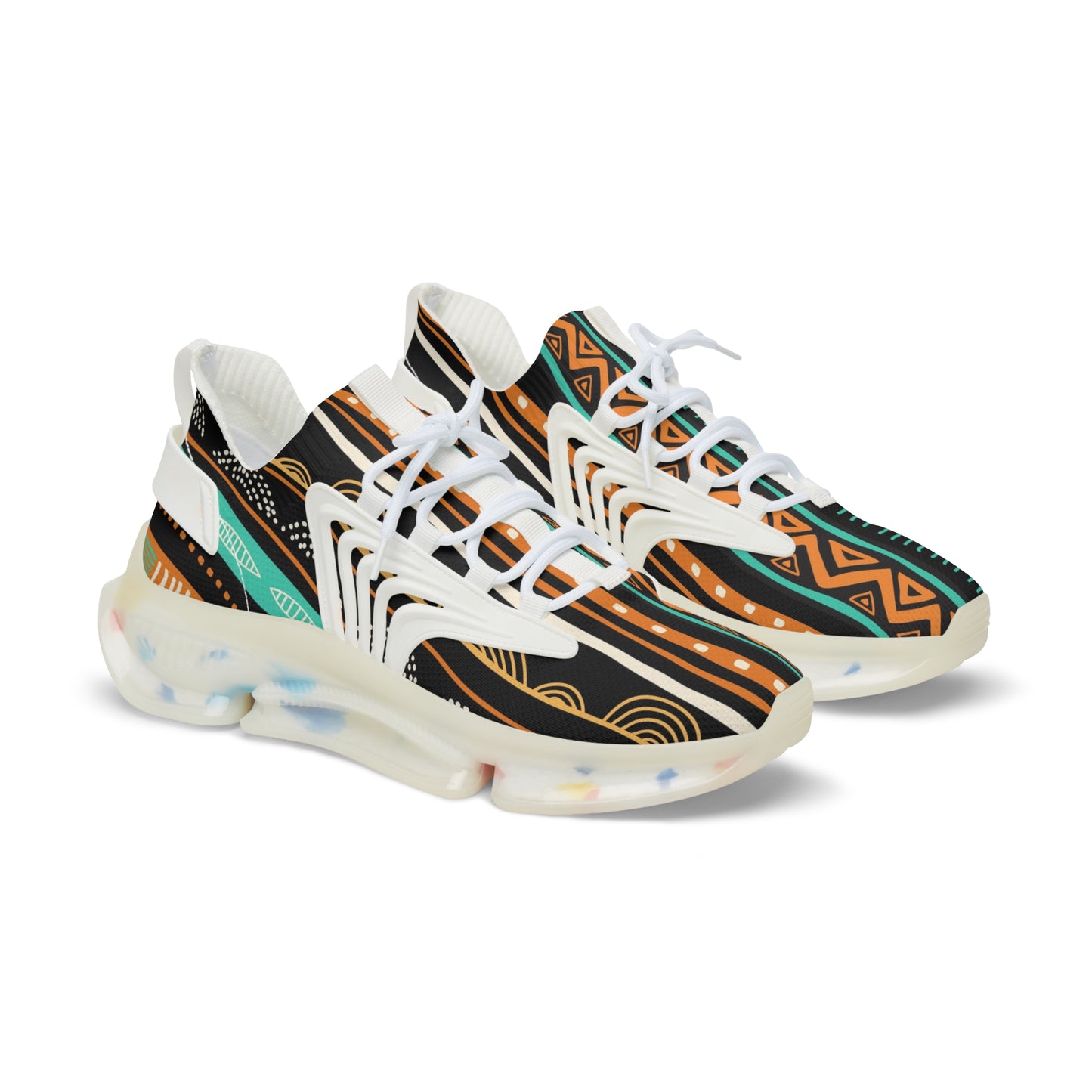Men's Stylish Mesh Sneakers - Tribal Pattern Athletic Shoes