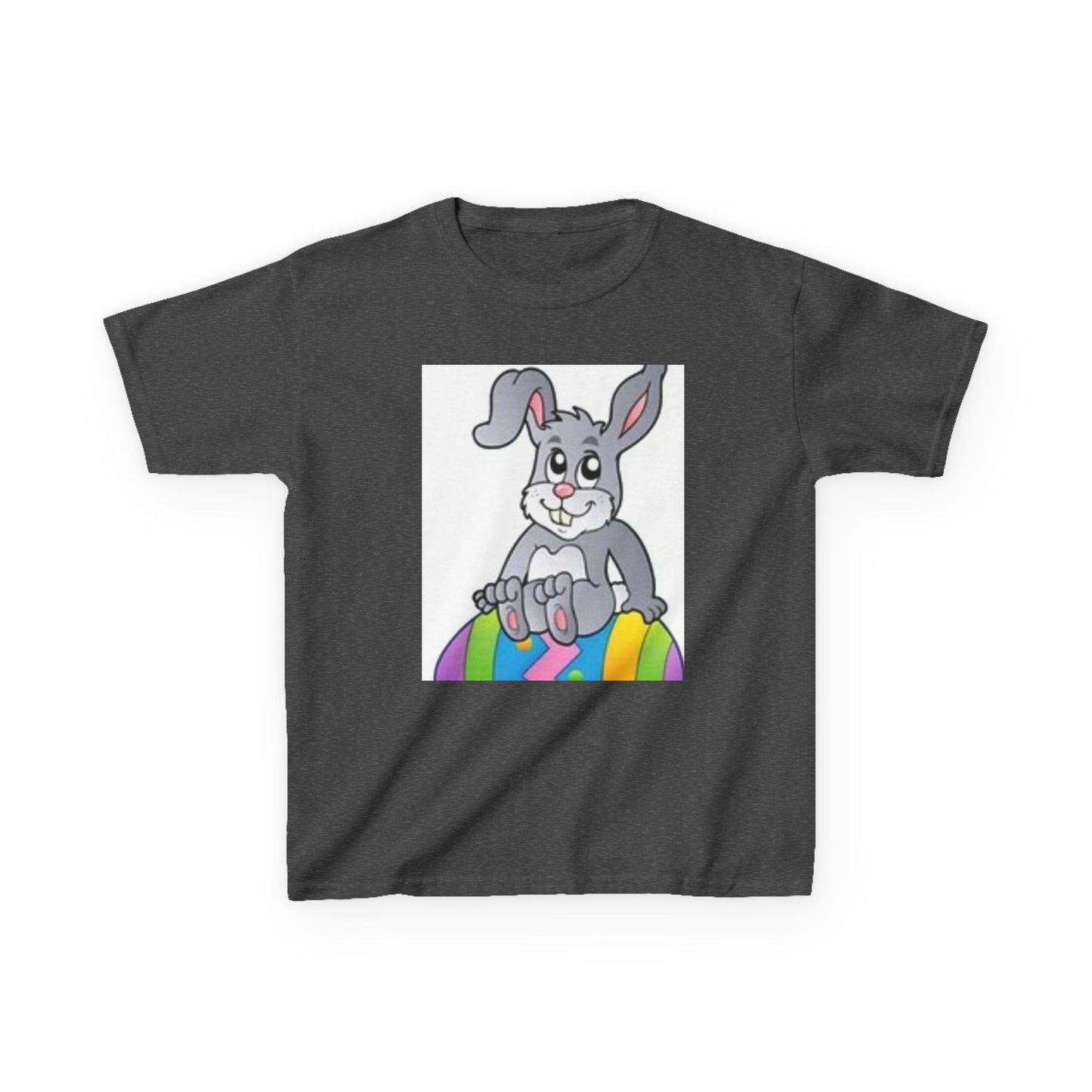 Colorful Bunny Kids Heavy Cotton Tee - Fun Spring T-Shirt for Easter Celebrations