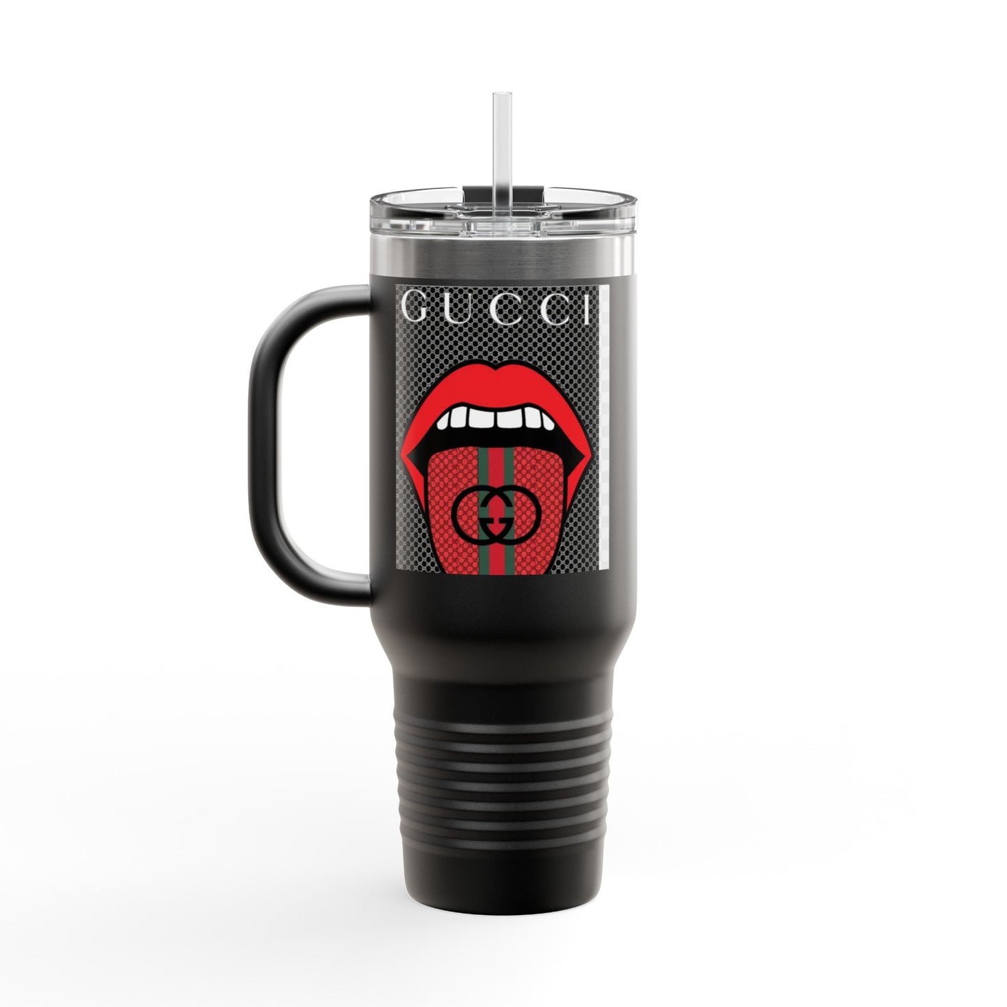 Gucci Style Insulated Travel Mug - 40oz with Iconic Lip Design