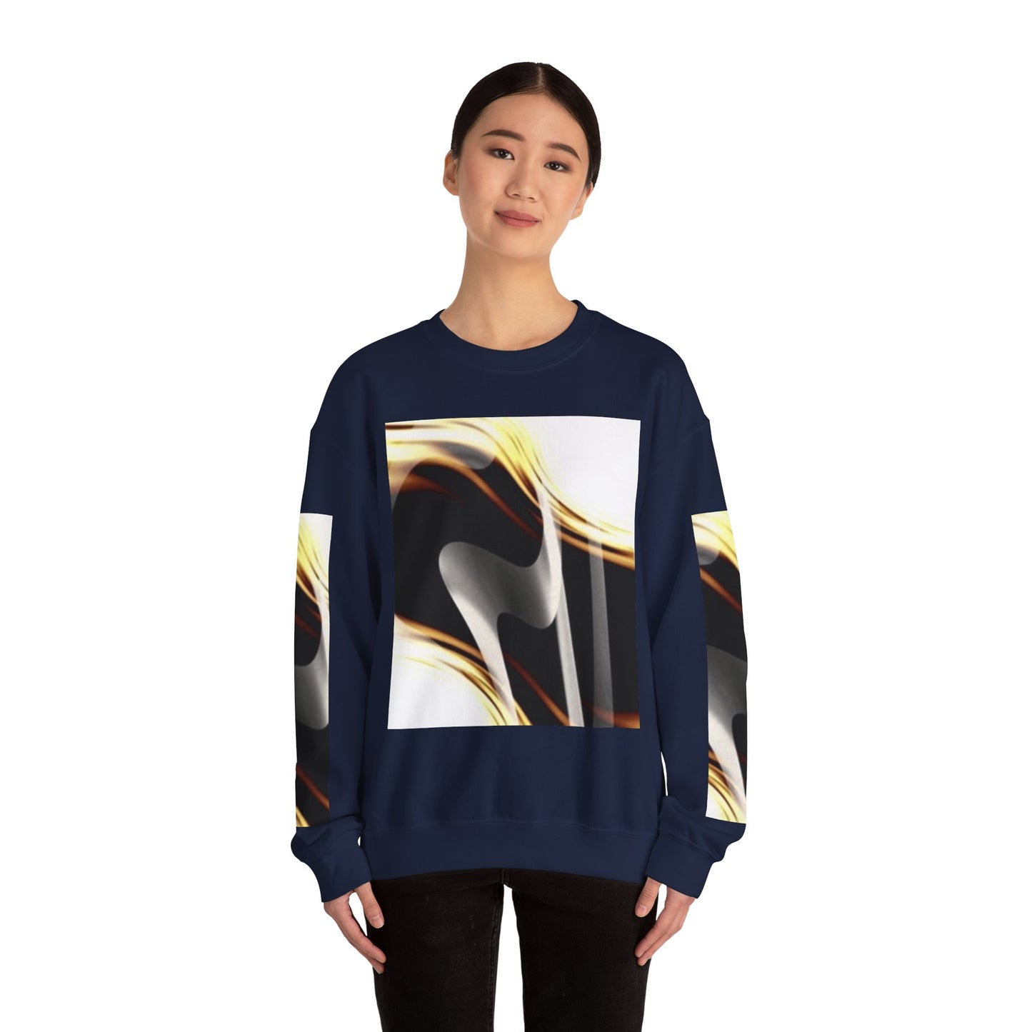 Abstract Wave Unisex Crewneck Sweatshirt - Modern Art Design