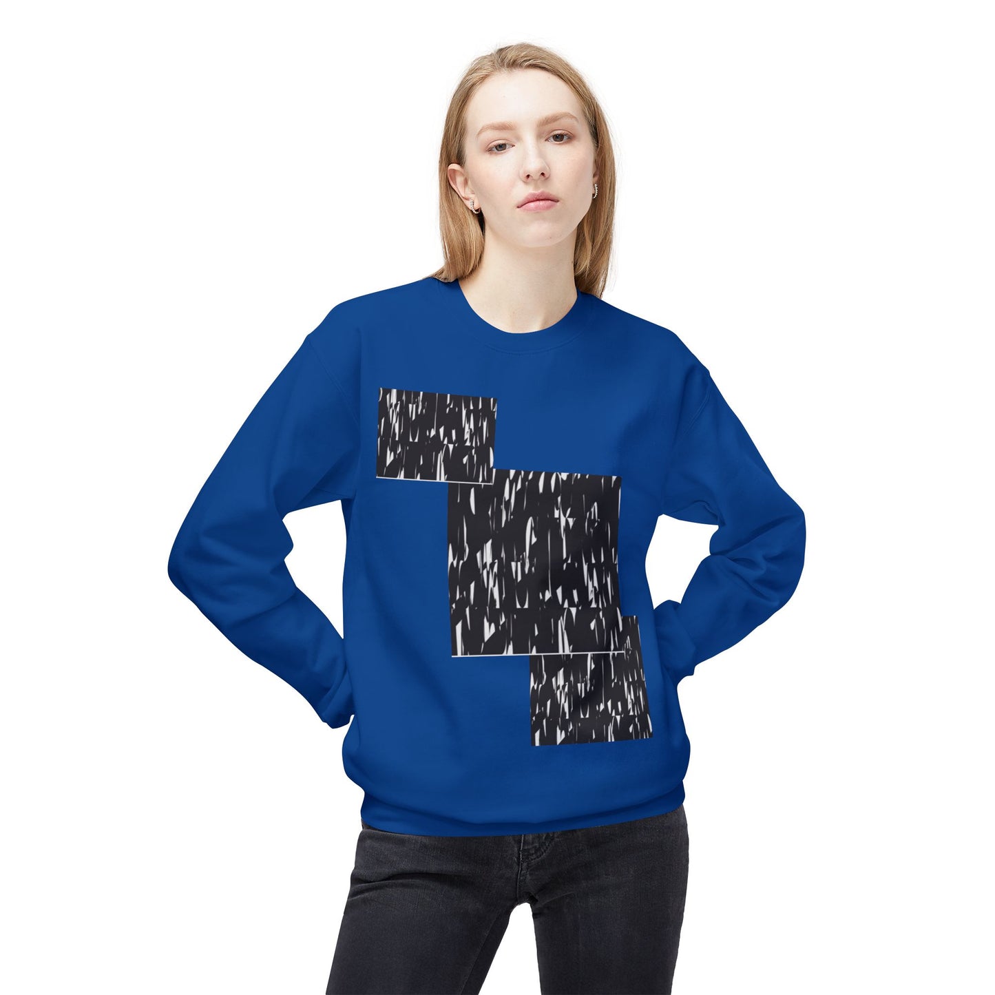 Modern Abstract Fleece Crewneck Sweatshirt - Cozy Unisex Apparel