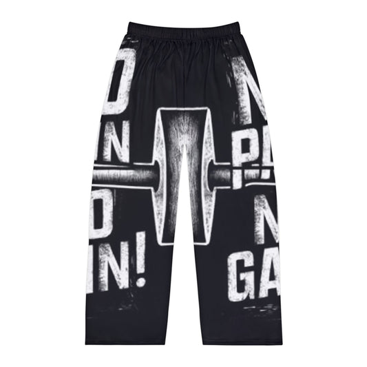 Men's Gym Pajama Pants - "No Pain, No Gain" Workout Lounge Wear