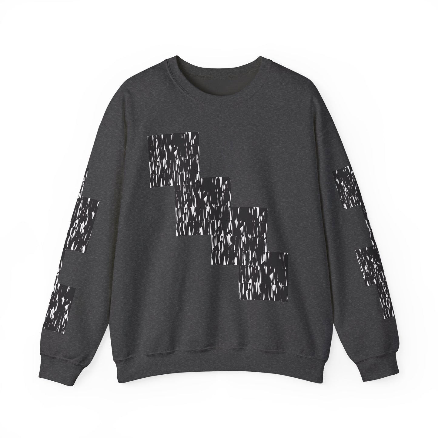 Trendy Graphic Crewneck Sweatshirt | Modern Abstract Black & White Design