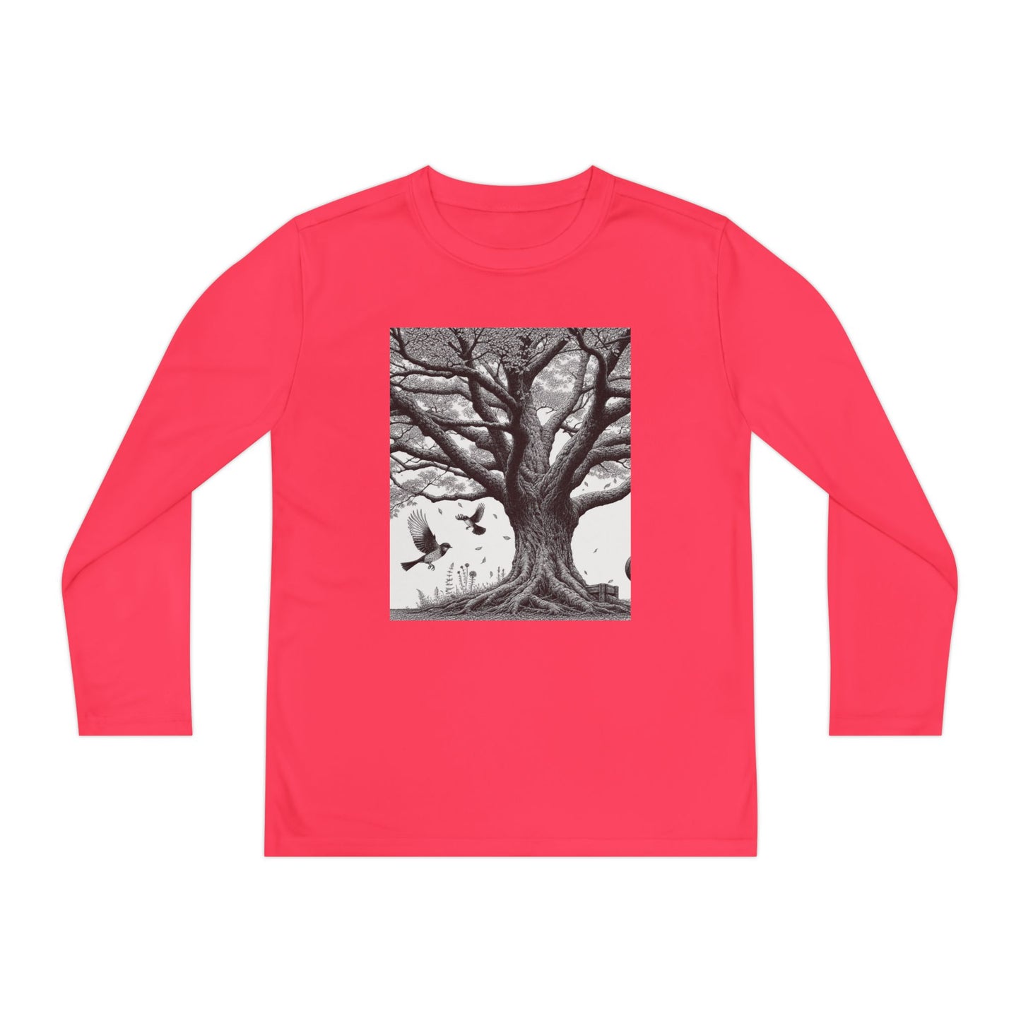 Youth Long Sleeve Tree Graphic Tee - Nature Inspired Design
