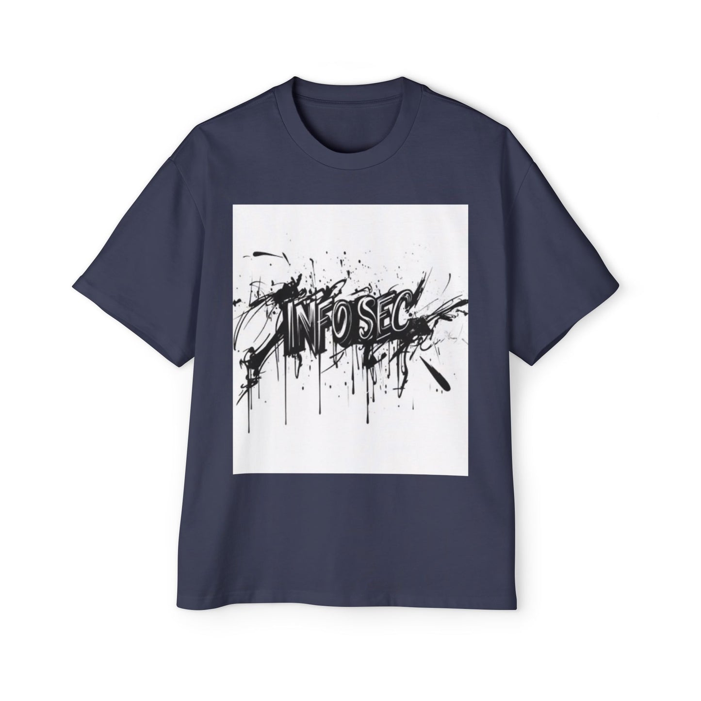 Men's Oversized Info Sec Tee - Urban Streetwear Graphic T-Shirt