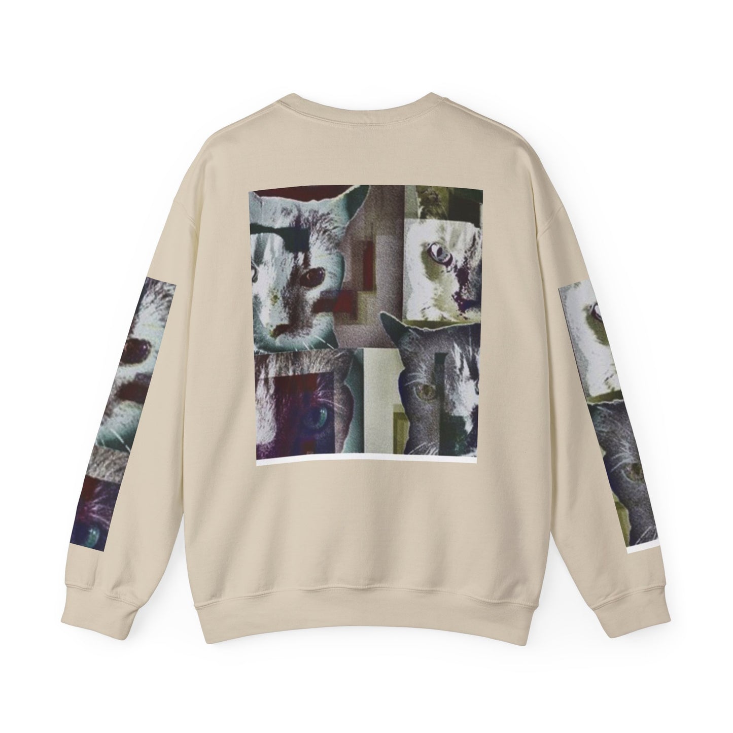 Cozy Cat Lover Crewneck Sweatshirt - Artistic Feline Design