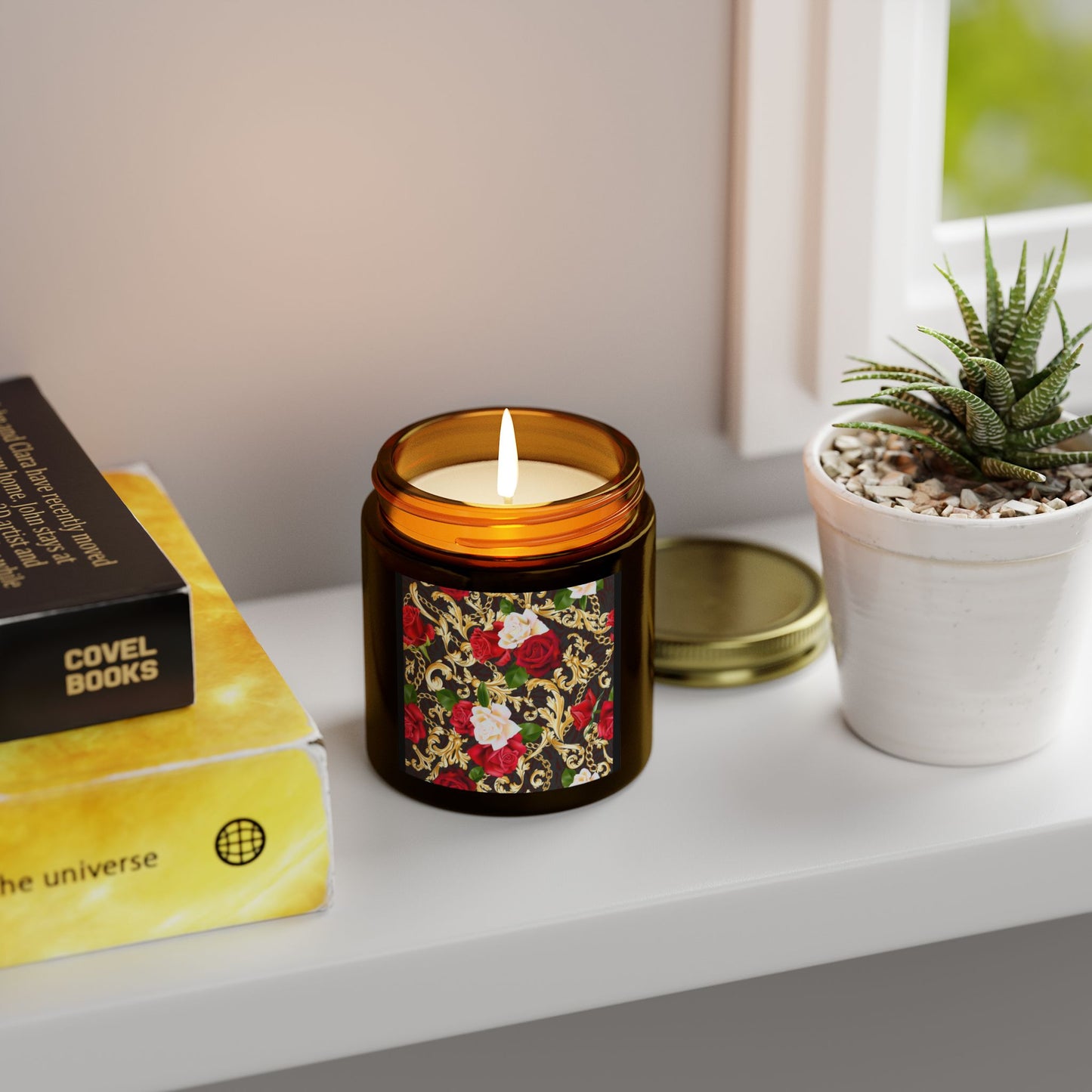 Hand-Poured Coconut Apricot Scented Candle - Relaxing Home Decor for Mindfulness & Self-Care